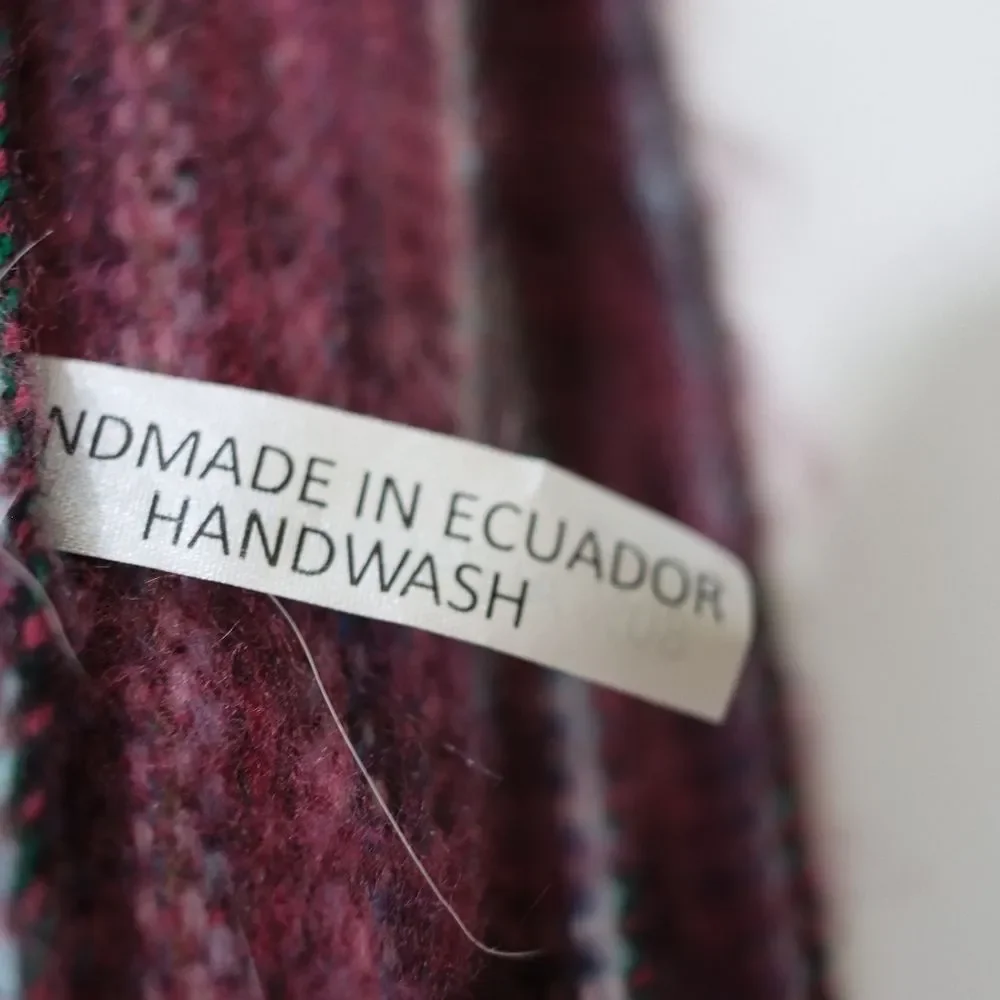 Highlander Alpaca Purple Oversized Blanket Scarf Wrap Throw Huge 27x78